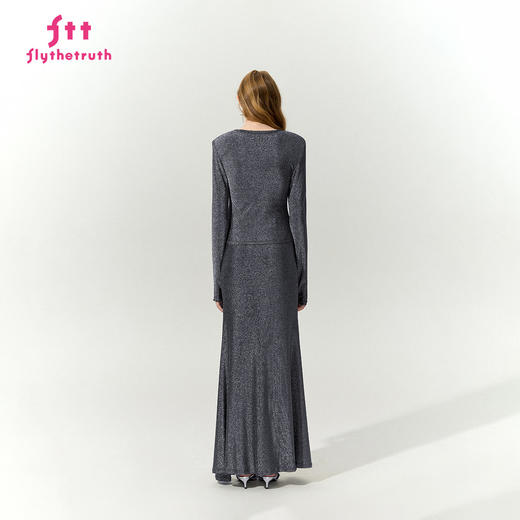 FTT Flythetruth谜境 高级感银丝垫肩外套女秋季韩系显瘦打底开衫 商品图2