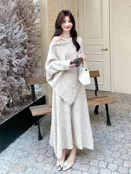 立体花朵针织连衣裙套装-纪念日百货门店同款168898627 商品图2