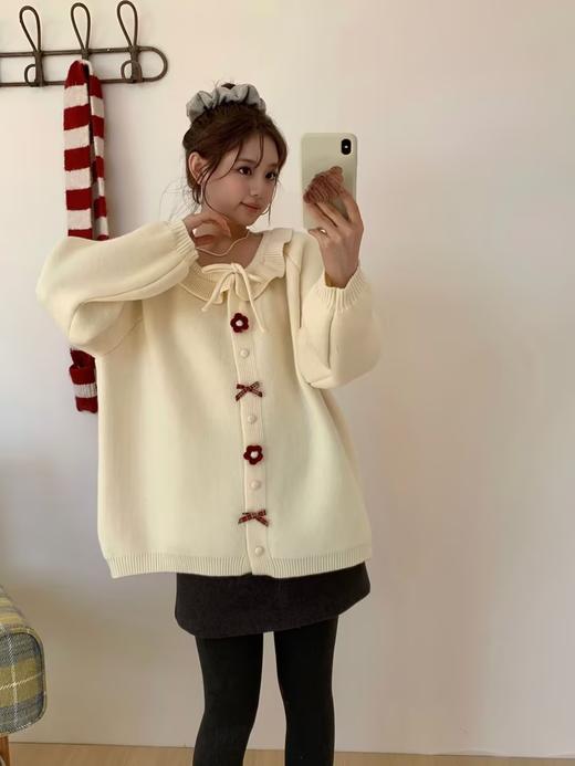 甜美荷叶边系带开衫毛衣-纪念日百货门店同款168898504 商品图1