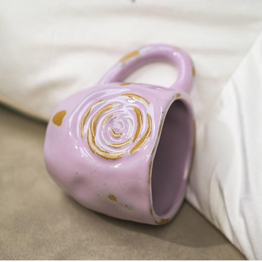 【新品上市】达洛维夫人紫色蔷薇手作陶瓷杯 商品图2