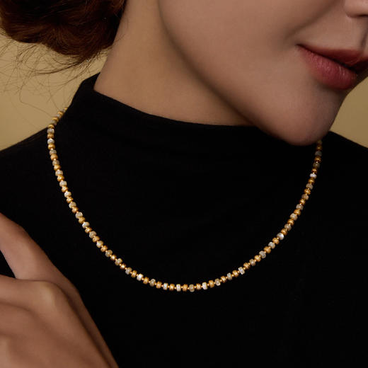 Manreya玛芮雅项链金玉生辉贝母项链手链套装日常通勤金色锁骨链|铜镀金贝母 商品图6