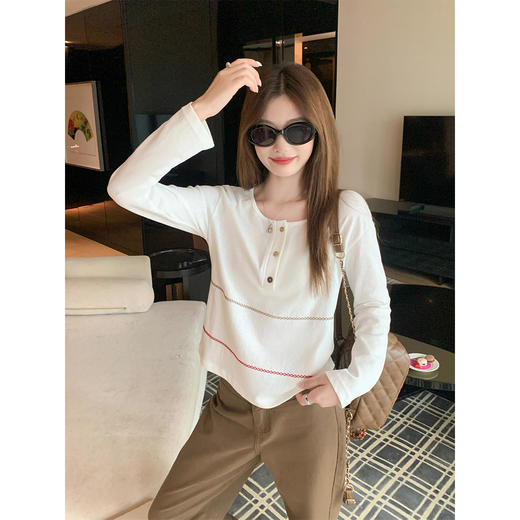 <曾小咸推荐>韩系简约风长袖t恤春季新款 商品图0