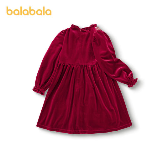 巴拉巴拉童装女童连衣裙丝绒裙子春秋国风裙洋气时尚盘扣精致潮 商品图2