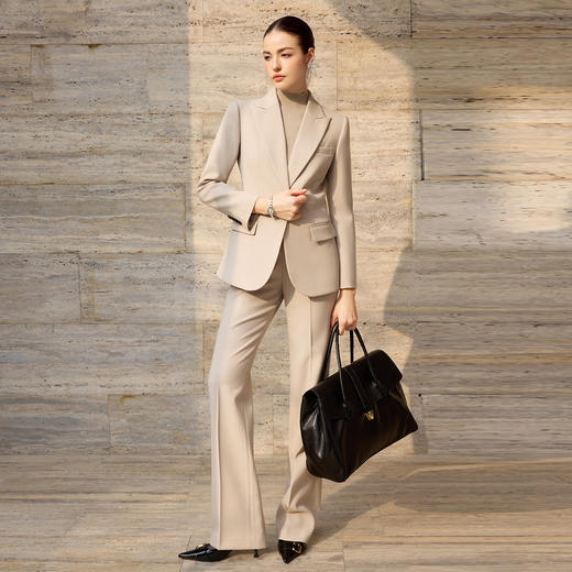 IWY/高级感羊毛浅色西装套装女秋冬气质通勤职业装正式场合通勤工作服CP2710 商品图0