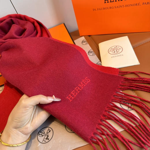 秋冬特惠💰280 爱马仕双面羔羊毛围巾 重磅推荐 商品图5