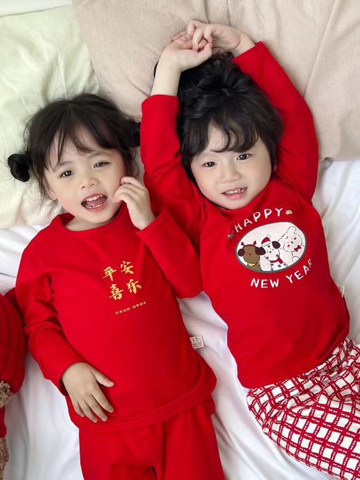 穿新衣过大年🧨夸爆这套秋衣裤套装‼️贺岁新年A类红色儿童纯棉莱卡内衣套装80-160尺码男童女童秋冬本命秋衣套装聚 商品图4