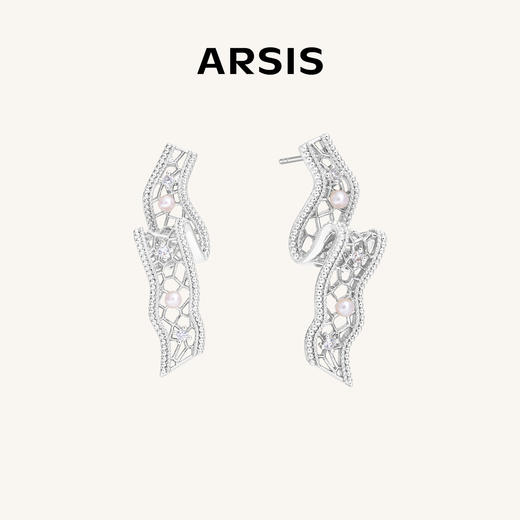 ARSIS｜纯真年代系列 复古灵动飘带耳钉 商品图1