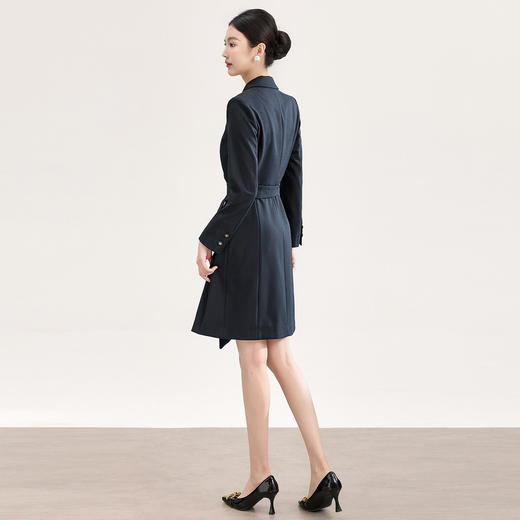 「高货wl」全新升级【铂金会员431/天猫579/差价148】(11155)洛诗琳气质不规则连衣裙2026春季腰带收腰通勤西装裙女 商品图1