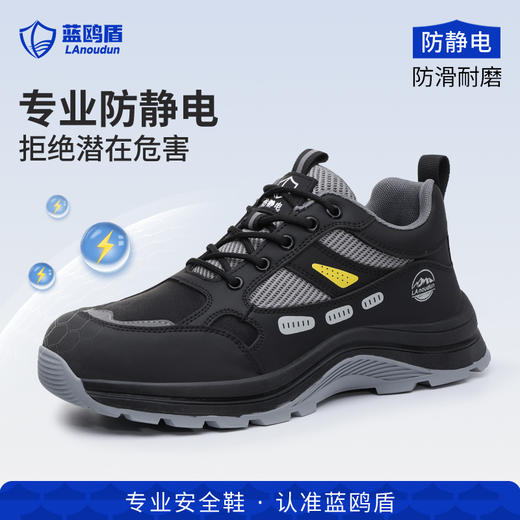 蓝鸥盾新款专业防静电安全鞋不防砸不防刺低帮四季款耐磨橡胶底 商品图0