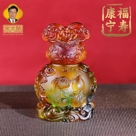 宋韶光大师2026马年吉祥物福寿康宁葫芦彩色古法琉璃摆件桌面摆件