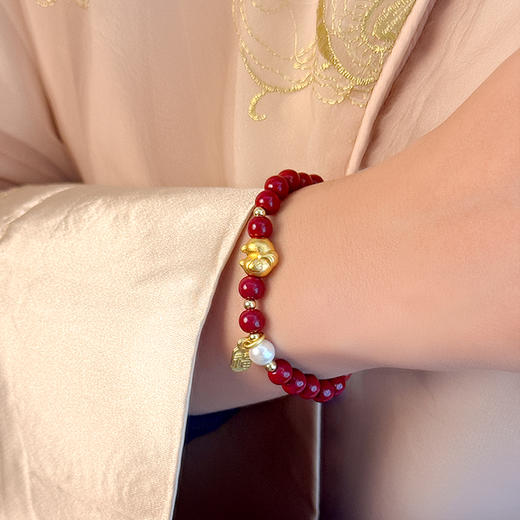 【周D福同款“拍马屁”手串】宝梵迪2026年新款本命年“周D福”同款拍马屁吉祥佩戴物红色朱砂玛瑙手串BF 商品图7