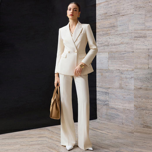 IWY/米白色羊毛西装套装女气质英伦风总裁通勤职业装高级感正装CP2712 商品图1