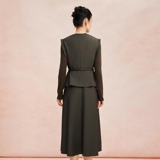 RE403斯尔丽26新款气质小香风圆领马甲搭配A型裙摆连衣裙免搭配套装 商品图6