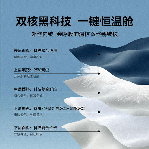 舒沐鹅绒蚕丝多合一控温被 商品图1