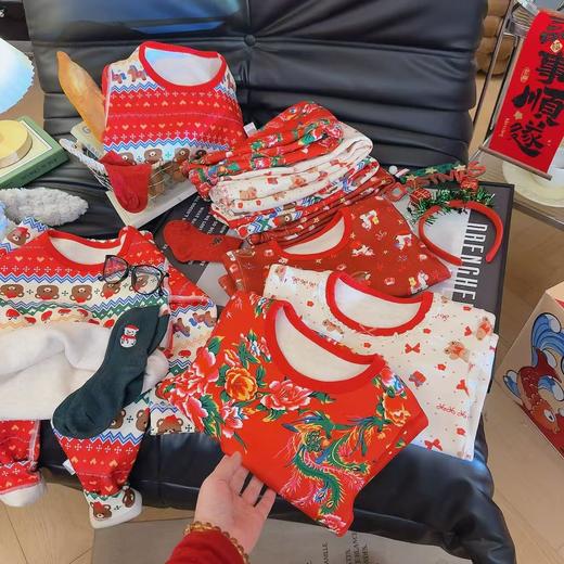 西蒙日记&新年系列卡通印花羊毛蚕丝保暖套装PGYMCSJRT  商品图2