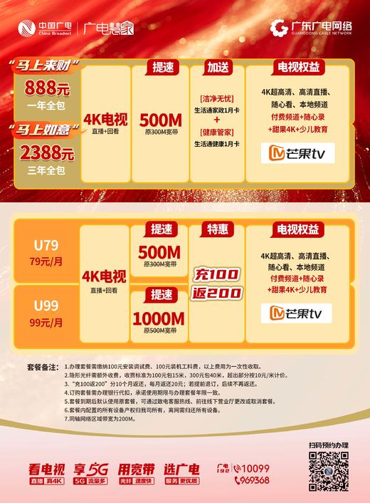 888元一年全包 500M宽带+ 4K电视直播/回看+大屏会员+生活类权益*2 ！ 商品图1