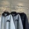 F010911字母标语刺绣羊绒连帽飞行员外套棉衣棉服 商品缩略图9