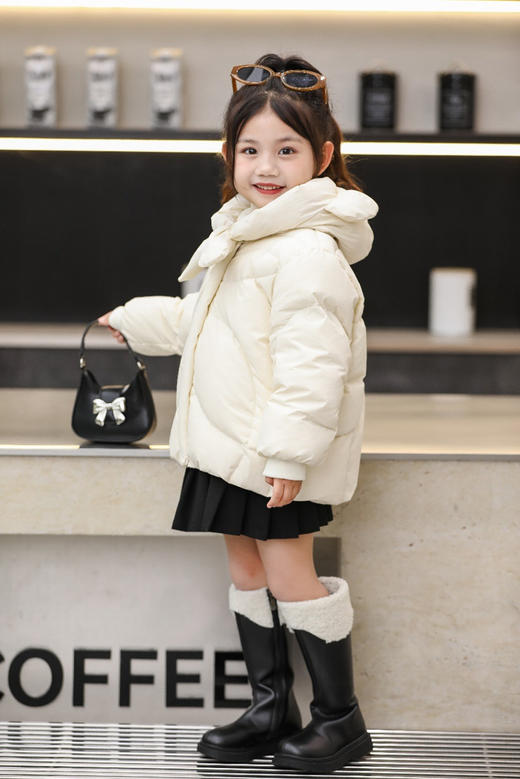 【90白鸭绒  儿童连帽羽绒服】三防男女童保暖羽绒服 商品图2