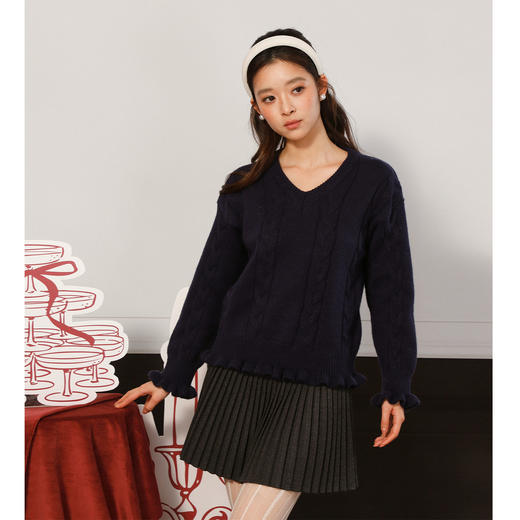 俏皮木耳边套头毛衣-纪念日百货门店同款168743457 商品图4