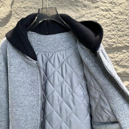 F010911字母标语刺绣羊绒连帽飞行员外套棉衣棉服 商品图12