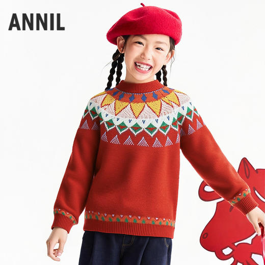 男女童圆领针织衫春季新款安奈儿童装EM614685 商品图2