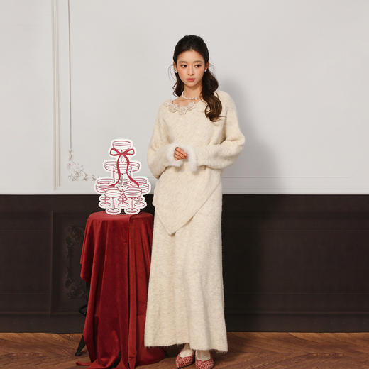 立体花朵针织连衣裙套装-纪念日百货门店同款168898627 商品图3