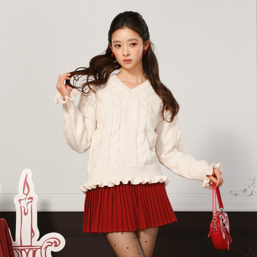 俏皮木耳边套头毛衣-纪念日百货门店同款168743457 商品图3