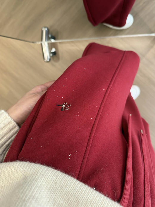 新年战裤刺绣小马Bling烫钻加绒镰刀卫裤 商品图4