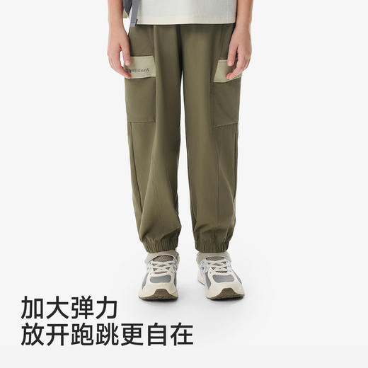 【耐磨抗造】英氏儿童长裤男童裤子春夏款中大童休闲裤军绿色户外百搭束脚裤 商品图1