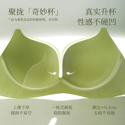 【E】素肌良品【花漾奇妙杯】聚拢小胸显大蕾丝内衣女深v无钢圈收副乳文胸MX322 商品图1