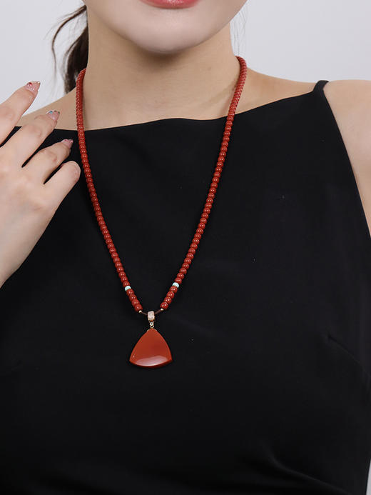 【挚友限定】瓦西南红 18k金(吊坠)/s925银天然钻石串珠 商品图1