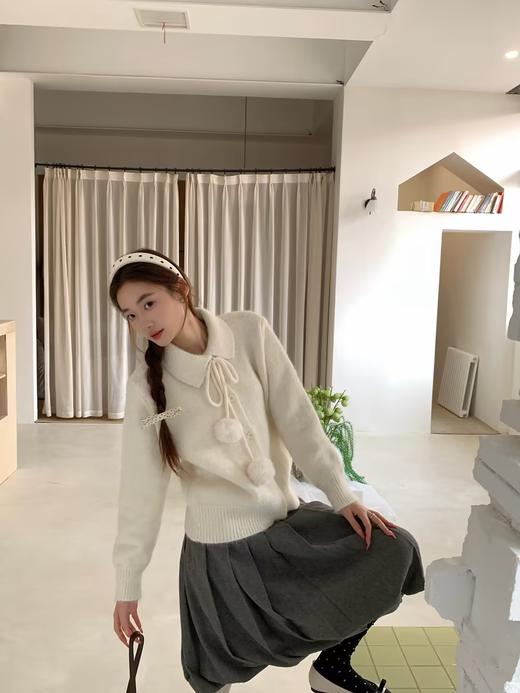 毛球娃娃领开衫毛衣-纪念日百货门店同款168794588 商品图1