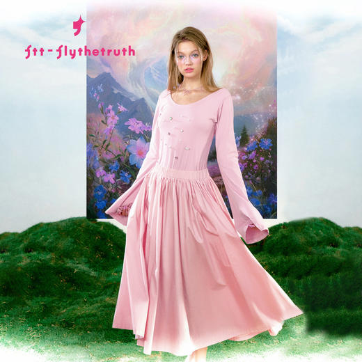 FTT FlyTheTruth  圆舞曲 法式长袖连衣裙女早秋高级感气质长裙子 商品图1