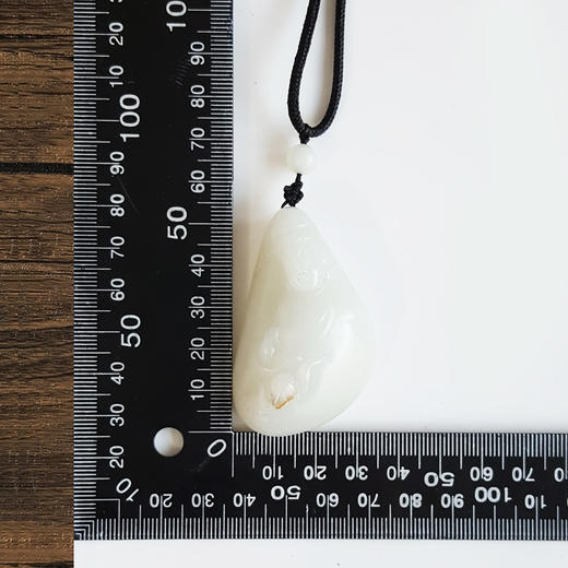 【天然正品】天然新疆籽料细腻一级白油润度佳观音持莲（平安安乐）和田玉吊坠项链53.5*36.5*17.4MM（皆取最大值）290925NJM26 商品图2