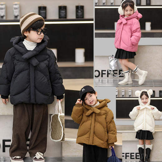 【90白鸭绒  儿童连帽羽绒服】三防男女童保暖羽绒服 商品图1