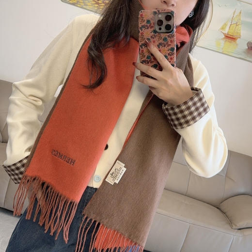 秋冬特惠💰280 爱马仕双面羔羊毛围巾 重磅推荐 商品图8