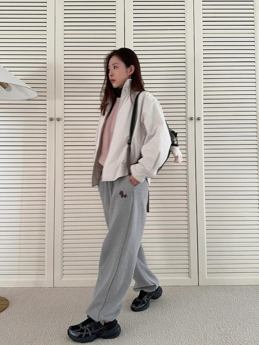 时髦精镰刀型加绒发财阔腿卫裤收口直筒两穿 商品图12