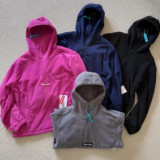 F010908联名款舒适时尚四色连帽半拉链抓绒卫衣男女同款 商品图2