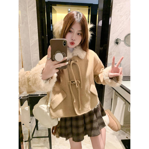 <曾小咸推荐>现货秒杀 ！微信超特价！韩系牛角扣毛呢外套 日常359.99 立减210 秒杀149.99！！ 商品图4