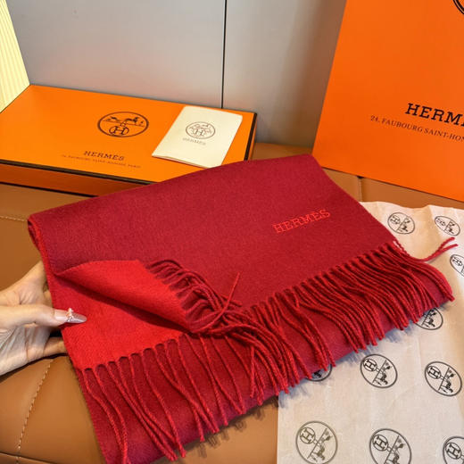 秋冬特惠💰280 爱马仕双面羔羊毛围巾 重磅推荐 商品图6