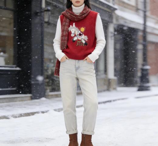 F010903新年2026新春（马上有钱）氛围感针织马甲 商品图2