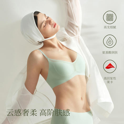【E】素肌良品悬浮牛油果杯内衣女薄款小胸聚拢文胸收副乳防下垂无钢圈MX327 商品图5