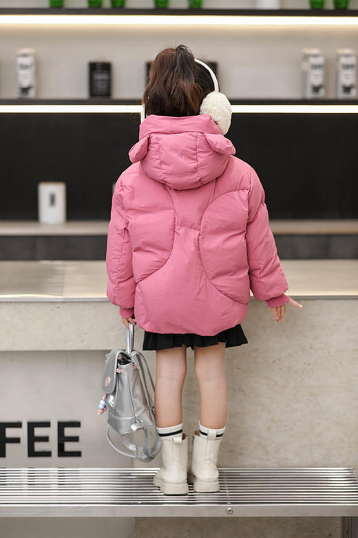 【90白鸭绒  儿童连帽羽绒服】三防男女童保暖羽绒服 商品图4