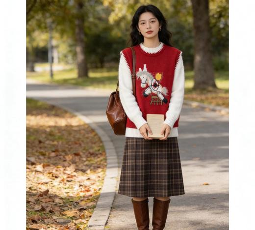 F010903新年2026新春（马上有钱）氛围感针织马甲 商品图1