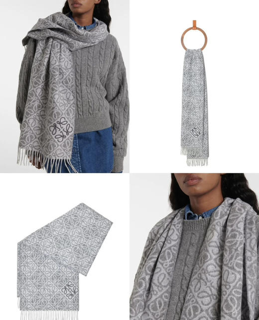 秋冬特惠💰300 罗意威围巾【棋盘格-植绒-刺绣】 商品图0