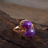 【天然正品】舒俱来AU750玫瑰金镶钻镶天然细腻水滴形紫罗兰蛋面舒俱来戒指15.4*11.7MM（皆取最大值）11号（戒圈可改）090126XY19 商品缩略图5