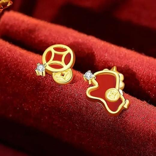 【神马送金❗️暴富如愿】钱币萌马耳钉马年本命年新中式精致马上暴富独角兽送好友礼物。jc 商品图2