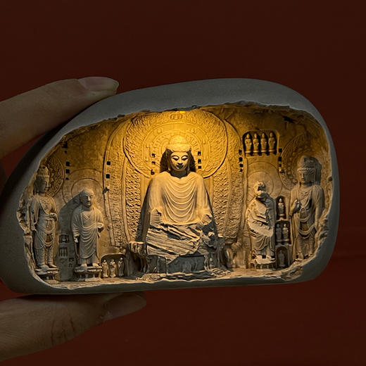 龙门石窟冰箱贴自动感应发光可充电河南洛阳文创礼品旅游纪念品 商品图3