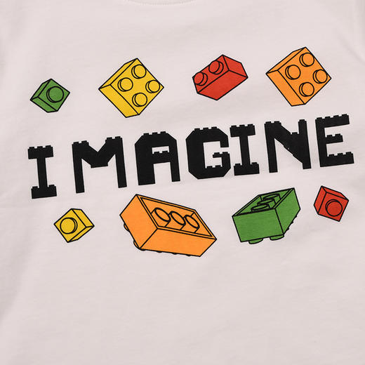 棉果果× LEGO男童女童夏季凉感白色短袖氨棉汗布纯棉短袖T恤L202140226393 商品图2