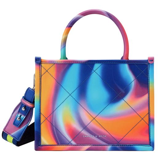 1004618102216  CHARLES&KEITH 大容量菱格包手提包单肩包托特包【蓝绿色黄色紫色】 商品图0